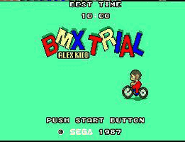 BMX Trial - Alex Kidd Title Screen